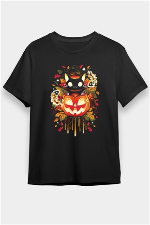 Cadılar Bayramı-Halloween Siyah Unisex Tişört T-Shirt - TişörtFabrikası
