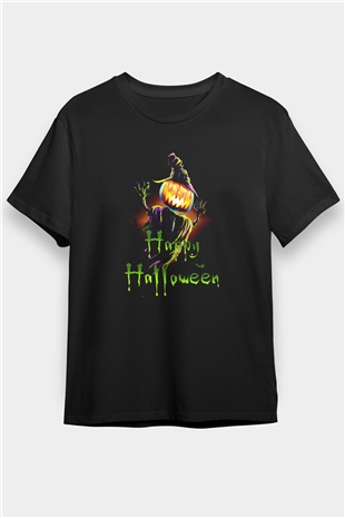Cadılar Bayramı-Halloween Siyah Unisex Tişört T-Shirt - TişörtFabrikası