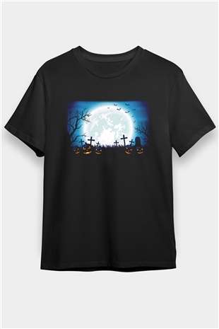 Cadılar Bayramı-Halloween Siyah Unisex Tişört T-Shirt - TişörtFabrikası