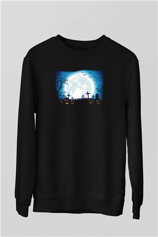 Cadılar Bayramı-Halloween Siyah Unisex Sweatshirt