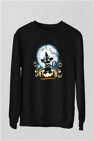 Cadılar Bayramı-Halloween Siyah Unisex Sweatshirt