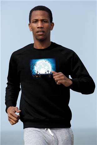 Cadılar Bayramı-Halloween Siyah Unisex Sweatshirt