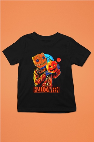 Cadılar Bayramı-Halloween Siyah Unisex Çocuk Tişört