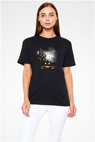 Cadılar Bayramı-Halloween Siyah Unisex Tişört T-Shirt - TişörtFabrikası