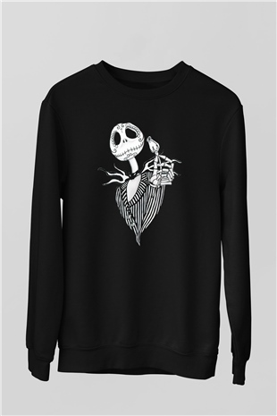 Cadılar Bayramı Temalı Unisex Siyah  Sweatshirt