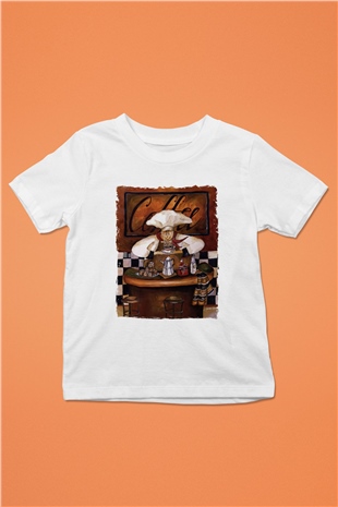 Cafe Beyaz Unisex Çocuk Tişört