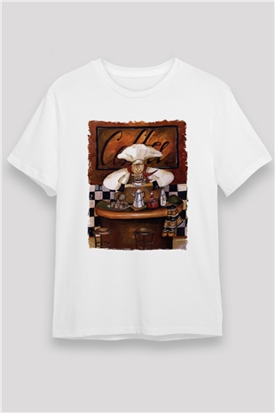 Cafe Beyaz Unisex Tişört T-Shirt - TişörtFabrikası