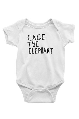 Cage the Elephant Baskılı Beyaz Unisex Bebek Body - Zıbın