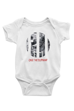 Cage the Elephant Baskılı Beyaz Unisex Bebek Body - Zıbın