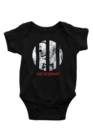 Cage the Elephant Baskılı Siyah Bebek Body - Zıbın