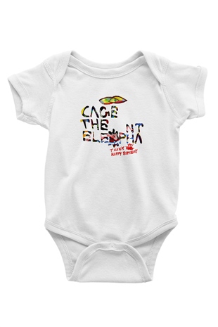 Cage the Elephant Baskılı Unisex Beyaz Bebek Body - Zıbın