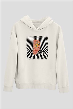 Cage the Elephant Baskılı Unisex Beyaz Hoodie