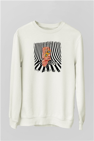 Cage the Elephant Baskılı Unisex Beyaz Sweatshirt