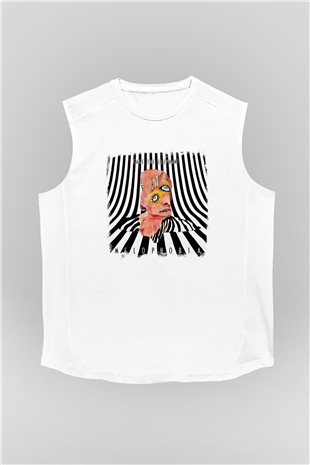 Cage the Elephant Baskılı Unisex Beyaz Kolsuz Tişört