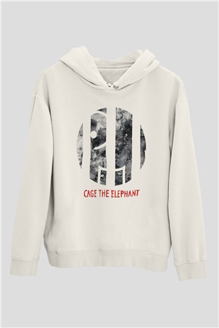 Cage the Elephant Beyaz Unisex Kapşonlu Sweatshirt