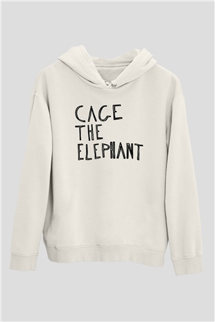 Cage the Elephant Beyaz Unisex Kapşonlu Sweatshirt