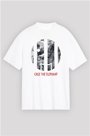 Cage the Elephant Beyaz Unisex Oversize Tişört T-Shirt