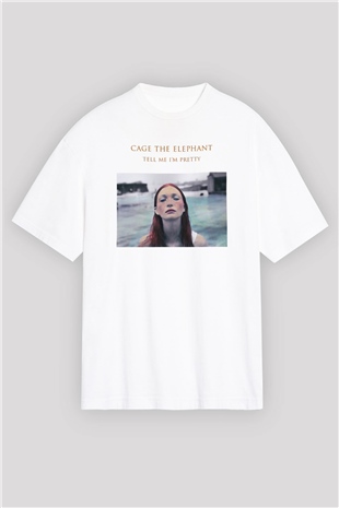 Cage the Elephant Beyaz Unisex Oversize Tişört T-Shirt
