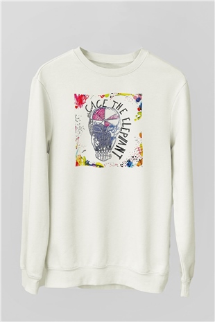 Cage the Elephant Beyaz Unisex Sweatshirt