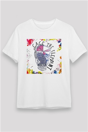 Cage the Elephant Beyaz Unisex Tişört T-Shirt - TişörtFabrikası
