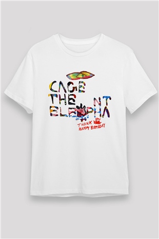 Cage the Elephant Beyaz Unisex Tişört T-Shirt - TişörtFabrikası