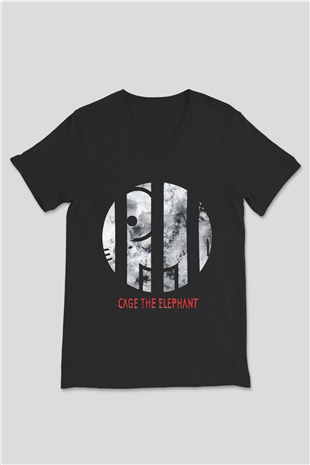 Cage the Elephant Siyah Unisex V Yaka Tişört T-Shirt