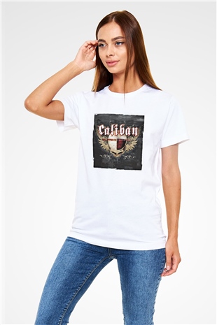Caliban Baskılı Unisex Beyaz Tişört