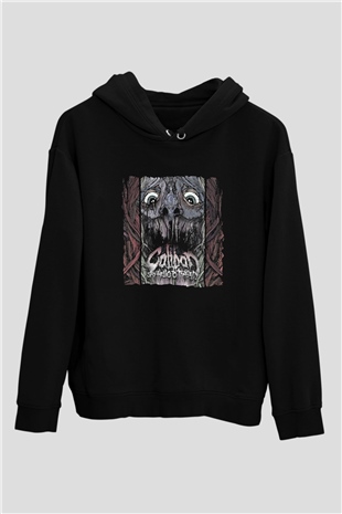Caliban Baskılı Unisex Siyah Hoodie