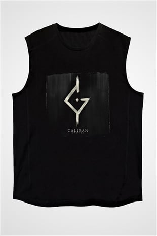 Caliban Baskılı Unisex Siyah Kolsuz Tişört