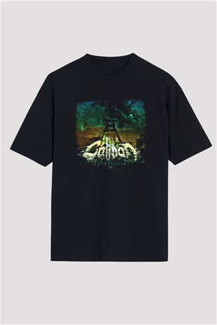 Caliban Baskılı Unisex Siyah Oversize Tişört