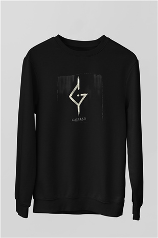 Caliban Baskılı Unisex Siyah Sweatshirt