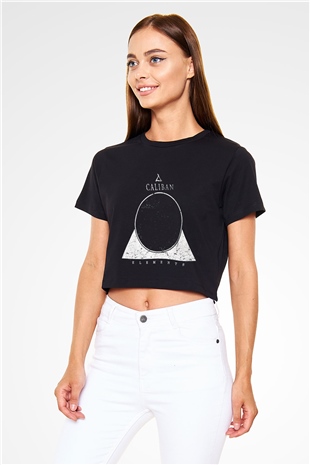 Caliban Siyah Crop Top Tişört