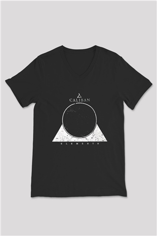 Caliban Siyah Unisex V Yaka Tişört T-Shirt