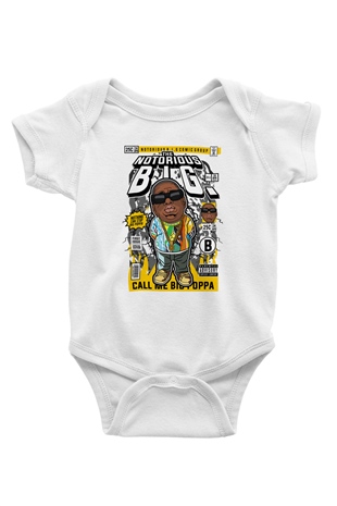 Call Me B.I.G Baskılı Unisex Beyaz Bebek Body - Zıbın