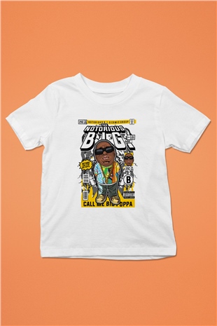 Call Me B.I.G Baskılı Unisex Beyaz Çocuk Tişört