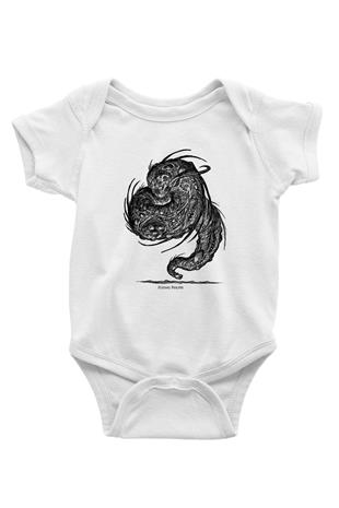 Call Of Ctulhu Baskılı Beyaz Unisex Bebek Body - Zıbın