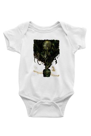 Call Of Ctulhu Baskılı Beyaz Unisex Bebek Body - Zıbın