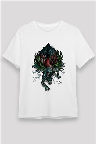 Call Of Ctulhu Baskılı Unisex Beyaz Tişört - Tshirt