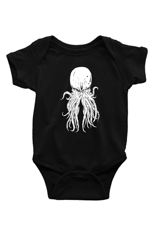 Call Of Ctulhu Baskılı Unisex Siyah Bebek Body - Zıbın