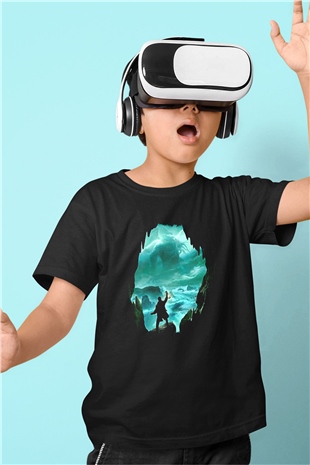 Call Of Ctulhu Baskılı Unisex Siyah Çocuk Tişört - Tshirt
