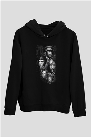 Call Of Ctulhu Baskılı Unisex Siyah Kapüşonlu Sweatshirt