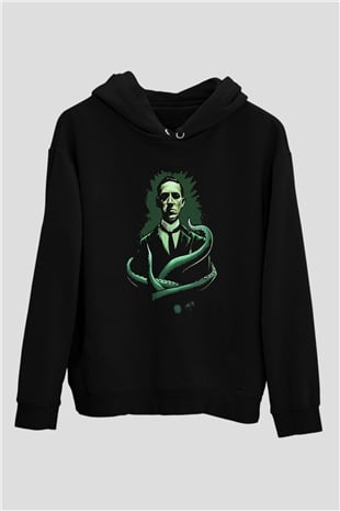 Call Of Ctulhu Baskılı Unisex Siyah Kapüşonlu Sweatshirt
