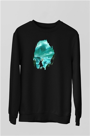 Call Of Ctulhu Baskılı Unisex Siyah Sweatshirt