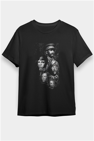 Call Of Ctulhu Baskılı Unisex Siyah Tişört - Tshirt
