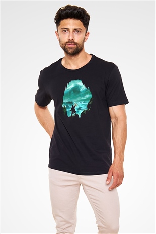 Call Of Ctulhu Baskılı Unisex Siyah Tişört - Tshirt