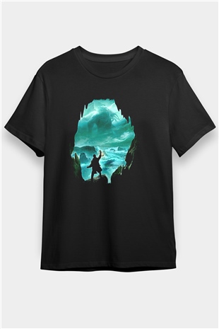 Call Of Ctulhu Baskılı Unisex Siyah Tişört - Tshirt