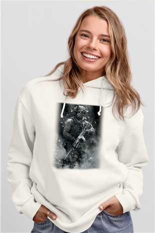 Call of Duty Beyaz Unisex Kapşonlu Sweatshirt