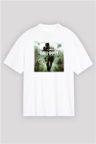 Call of Duty Beyaz Unisex Oversize Tişört T-Shirt