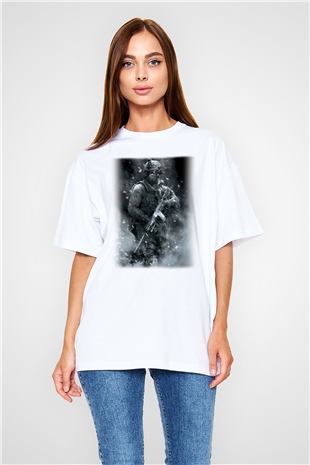 Call of Duty Beyaz Unisex Oversize Tişört T-Shirt