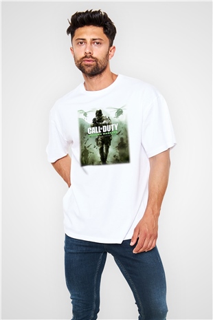 Call of Duty Beyaz Unisex Oversize Tişört T-Shirt